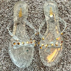 Jelly Clear Studded Sandals